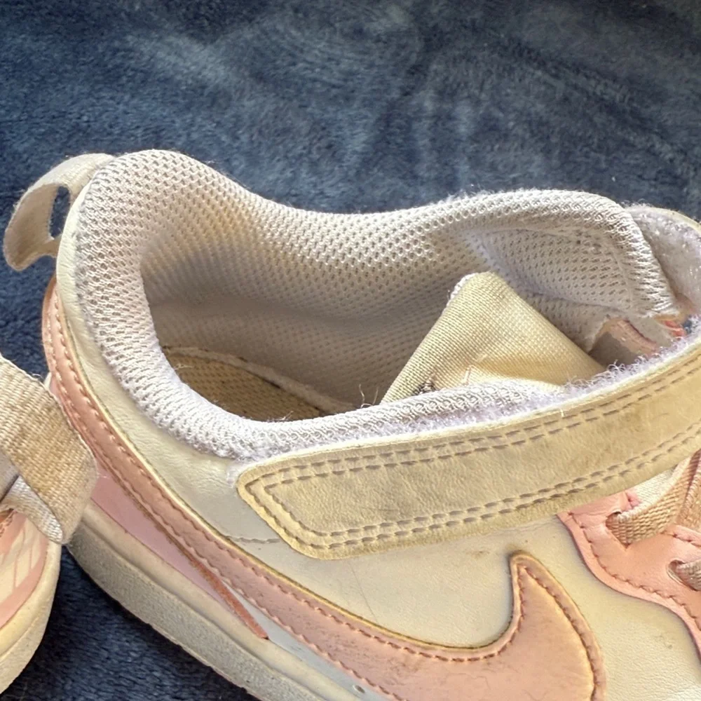 Nike Court Borough Low Pink Recraft Kids Sneakers Size 1 Shoes Strap Adjustable